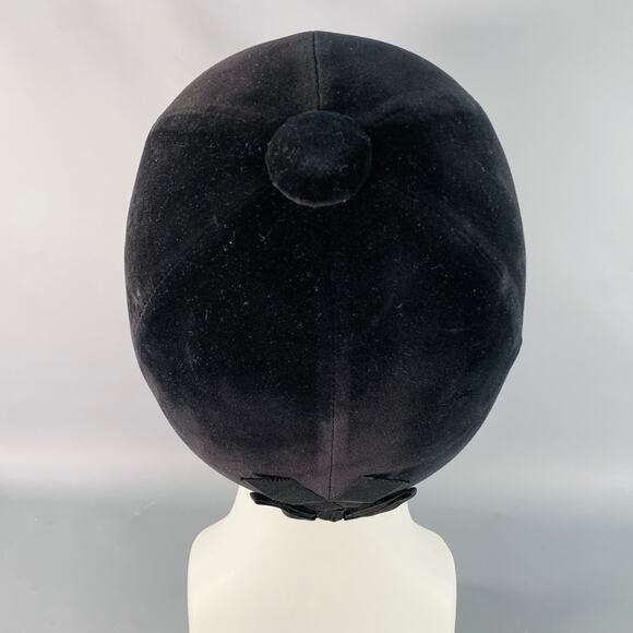 GUCCI FW21 Size M Black Velvet Leather Trim Cotton Riding Helmet - Picture 5 of 12